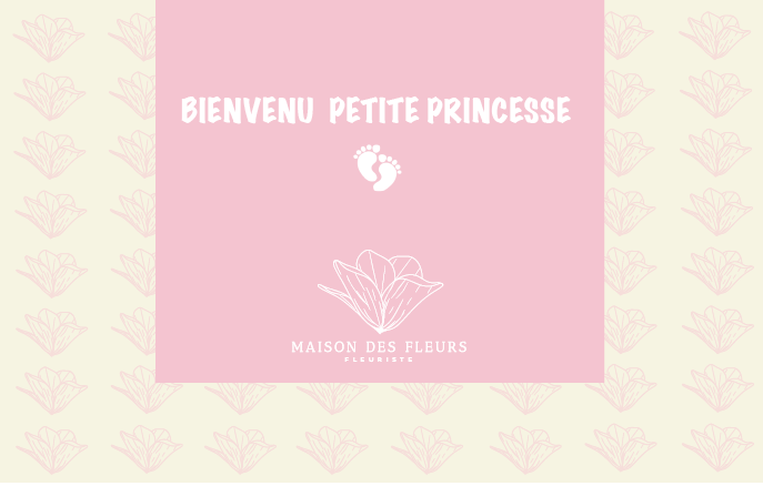 carte maison des fleurs, de naissance fille rose