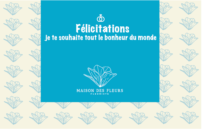 CARTE maison des fleurs DE FELICITATION BLEU