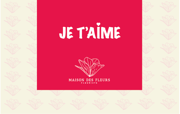 carte maison des fleurs rouge, pour dire je t'aime
